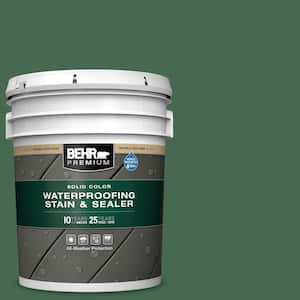5 gal. #M410-7 Perennial Green Solid Color Waterproofing Exterior Wood Stain and Sealer