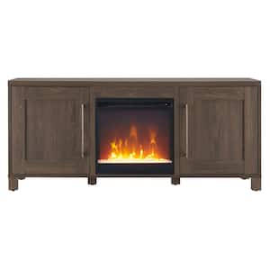 Chabot 68 in. TV Stand with Crystal Electric Fireplace