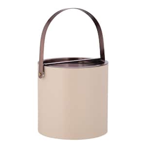 Barcelona 3 qt. Taupe Ice Bucket with Oil Rubbed Bronze Arch Handle and Bridge Cover