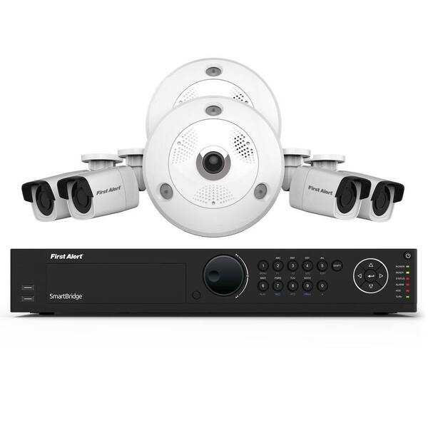 First Alert 16-Channel HD 4TB Surveillance NVR with (2) 3MP Cameras and (4) Indoor/Outdoor 1080p Bullet Cameras
