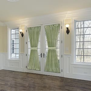 Buffalo Check 54 in. W x 72 in. L Polyester/Cotton Light Filtering Door Panel and Tieback in Sage