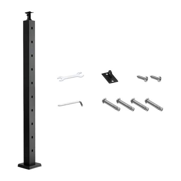 Cable Railing Post 36 x 2 x 2 in. Stainless Steel with Pre-Drilled 30° Angled Holes Cable for Cable Railing System