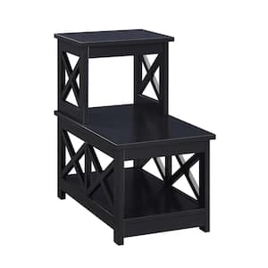 Oxford 23.75 in. Black 2-Step Chairside End Table