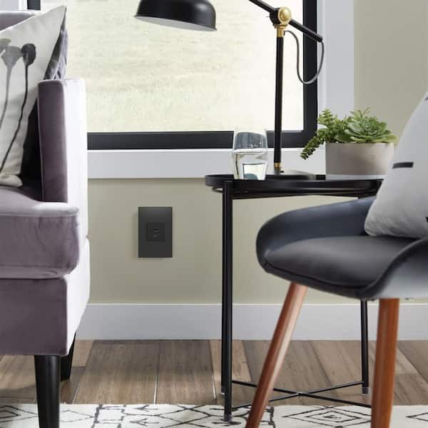 adorne 6.0 Amp Ultra-Fast USB Type A/C Duplex Outlet, Graphite