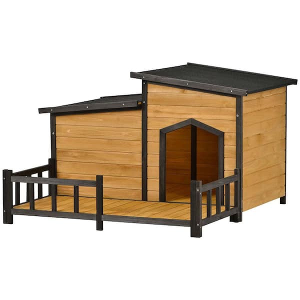 Foobrues 47.2 in. Large Wooden Dog House Cabin Outdoor or Indoor