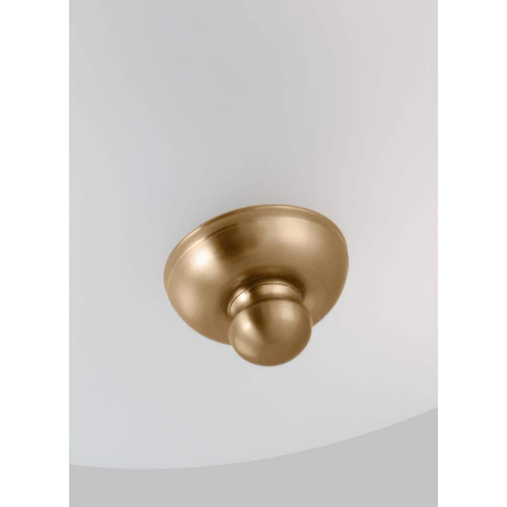 Geary 3-Light Satin Brass and Glass Flush Mount