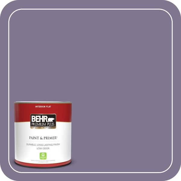 BEHR PREMIUM PLUS 1 qt. #650F-5 Purple Statice Flat Low Odor Interior Paint & Primer