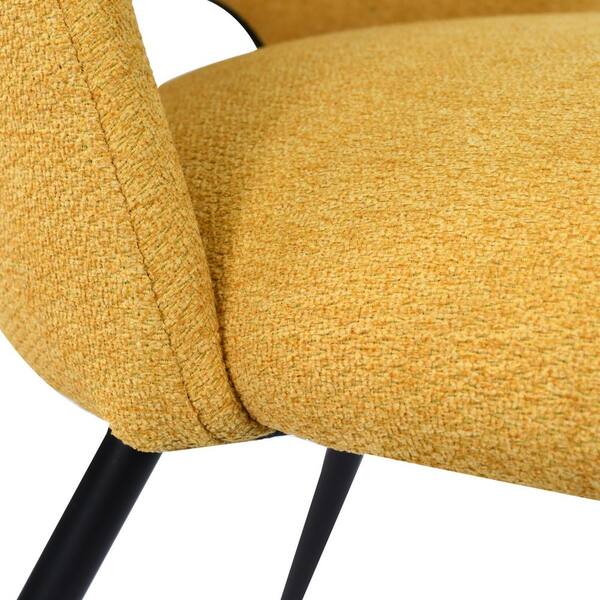 Elevens Yellow Fabric Upholstered Dining Side Chair (Set of 4