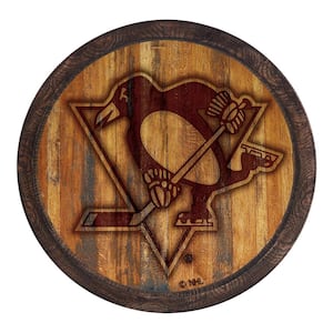 20 in. Pittsburgh Penguins Branded "Faux" Barrel Decorative Sign