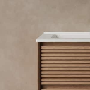 24.02in*18.31in*20.4in White Walnut Wall Mounted Plywood Bathroom Vanity with Sink, with 2 Drawers