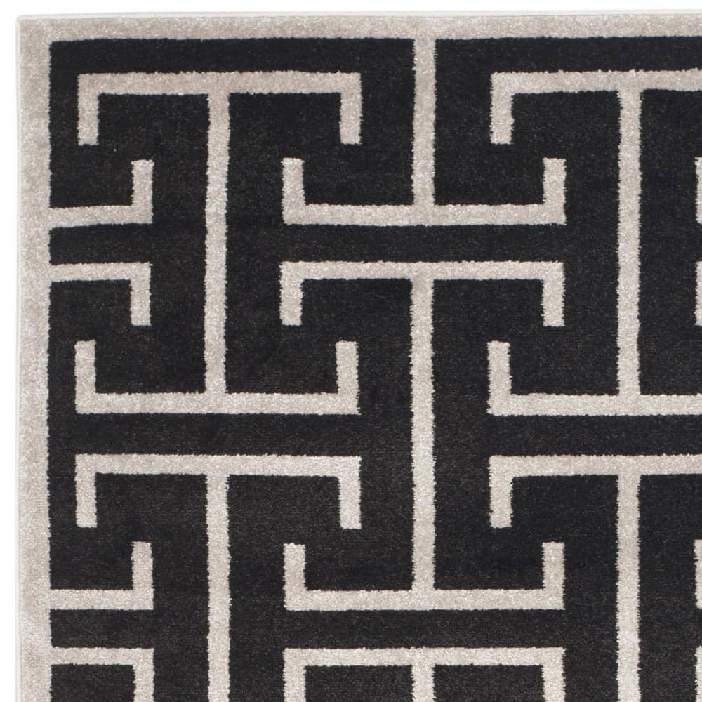 Gray and Anthracite 9' x 12' Reversible Synthetic Area Rug