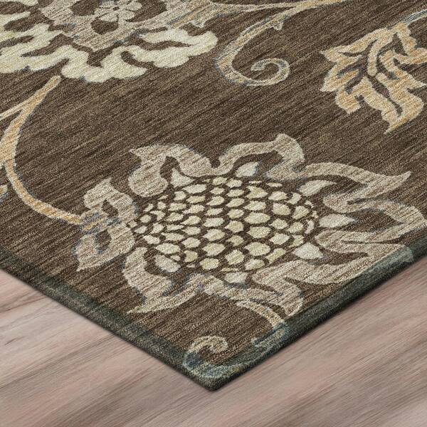 Chantille Machine Washable Indoor/Outdoor Abstract ACN3170 Chocolate 8 ft. x 10 ft. Area Rug