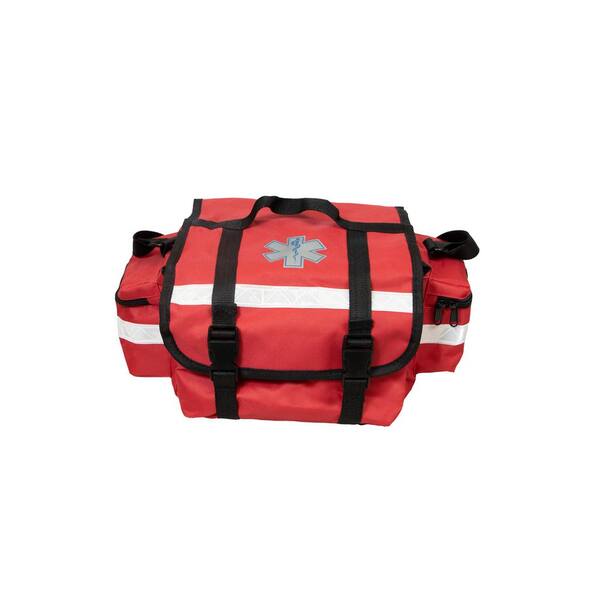 red medical backpack