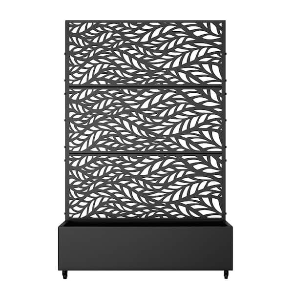 6 ft. H x 4 ft. W Metal Planter Box with Trellis Black