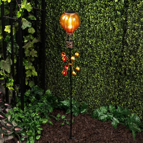 Alpine Corporation Solar Yellow Hot Air Balloon Spinning Garden