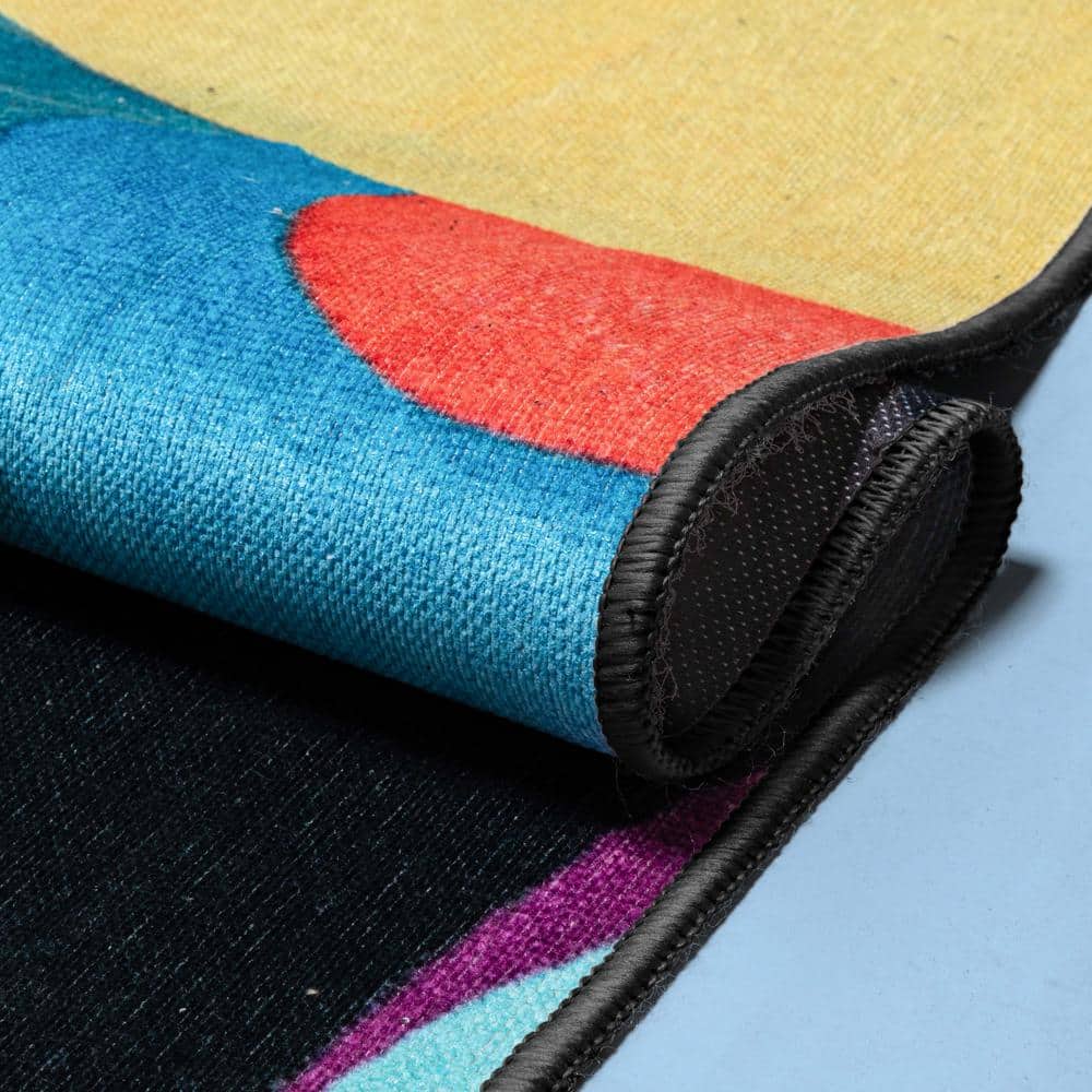 Life's a Beach Multicolor Synthetic Abstract Rectangular Area Rug
