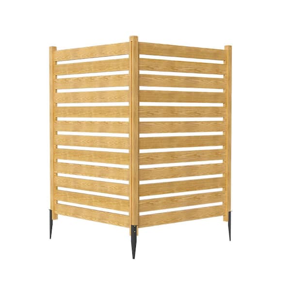2-Panel Privacy Screens Fence Panel with Metal Stakes 38 in. W x 60 in. H Air Conditioner Fence Wood Privacy Fence Panel