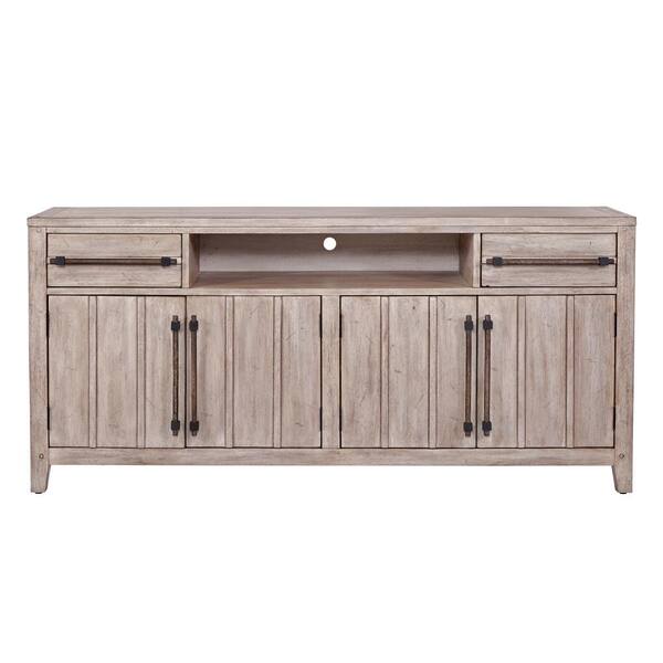 American Woodcrafters Aurora Whitewashed 68 in. TV Console