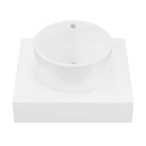 Monaco 24 in. Floating Bathroom Shelf with Vessel Sink in Glossy White