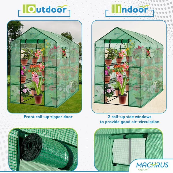 OGROW Machrus Ogrow Deluxe WalkIn Greenhouse with 2 Tiers