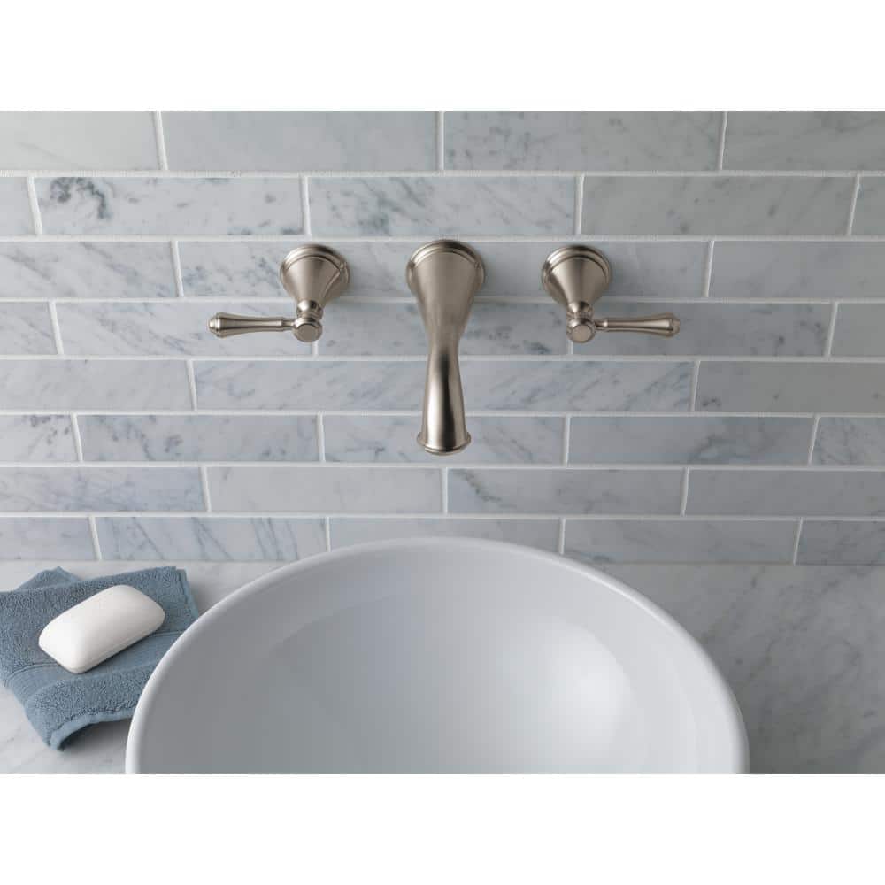 Stainless Steel Wall Mounted Widespread Bathroom Faucet