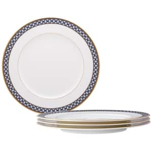 Blueshire 10.75 in. (Blue) Bone China Dinner Plates, (Set of 4)