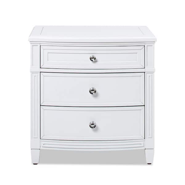 Jennifer Taylor Dauphin 23.5 in. White/Gold Accent Rectangle End Table, Wood