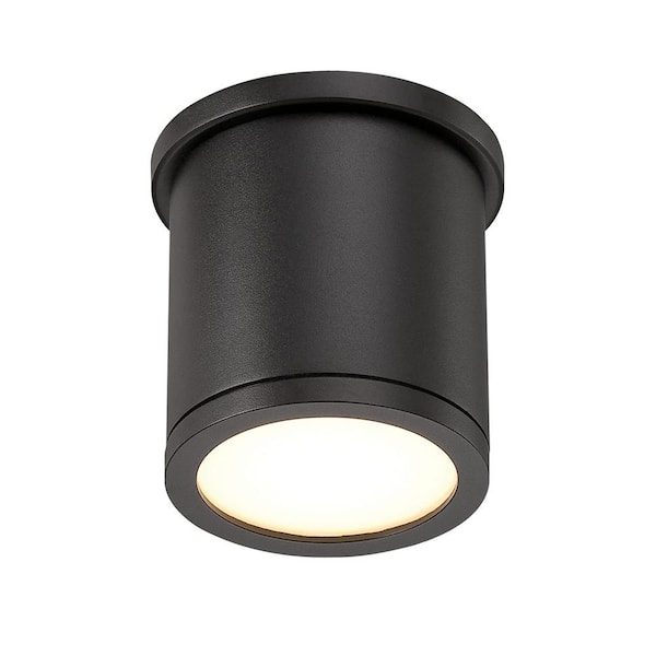 WAC Lighting Tube 5 in. 1-Light Black ENERGY STAR LED Indoor or Outdoor Flush Mount