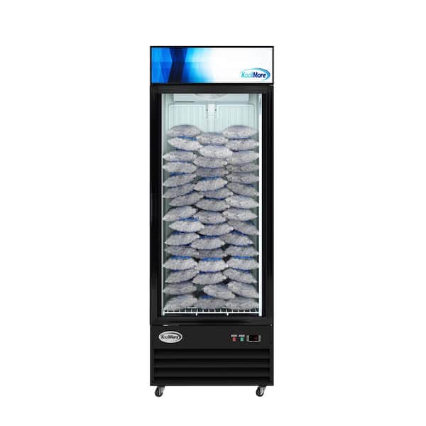31 in. 25 cu. ft. Commercial Indoor Glass-Door Ice Merchandiser Auto / Cycle Defrost Upright Freezer in Black