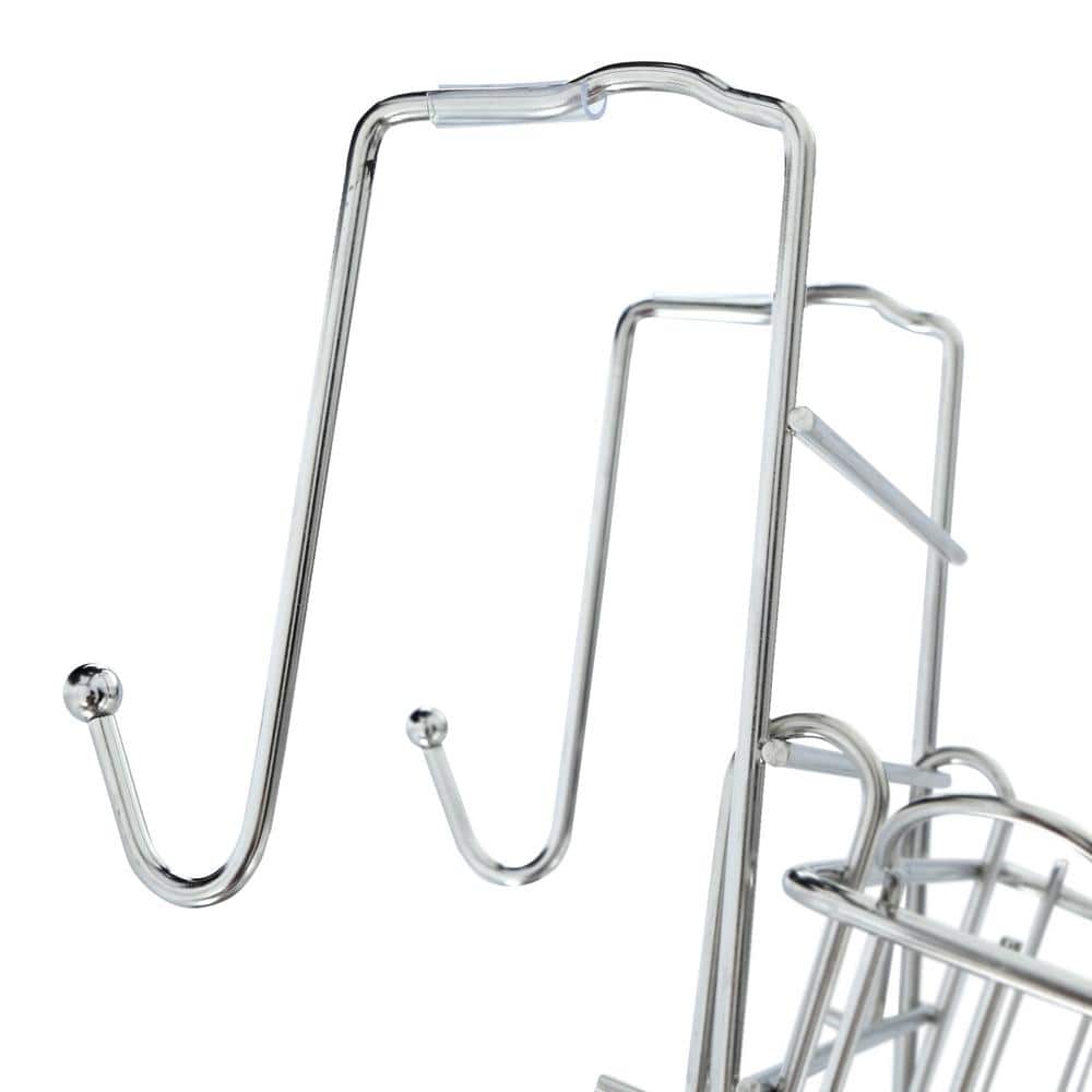 Stainless Steel Over-the-Door Adjustable Shower Caddy with Shelves