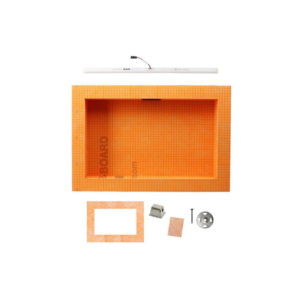 Kerdi-Board-SNLT Shower Niche 20 in. x 12 in. with Frame and Warm White LED Light Floor Installation Kit for Accessory price history on PriceWatchPro