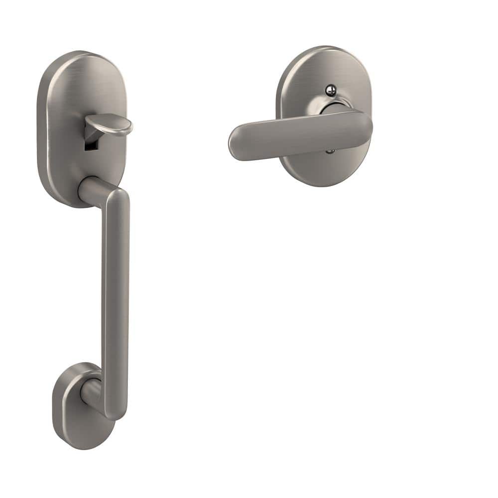 Schlage Remsen Satin Nickel Single Cylinder Door Handleset Grip with ...