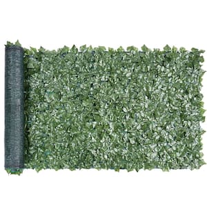 116 in. x 38 in. Artificial Faux Ivy Leaves Garden Ornaments Decorative Privacy Fence Screen with Mesh Backing Green