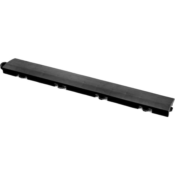 Nitro Tiles Edging, Black 1 in. W x 12 in. L x 3/8 in. T Male Edges for Nitro Garage Tiles, 4 Pack, 2.33 sq.ft