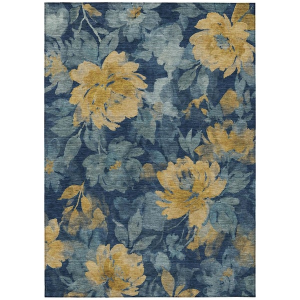 Chantille Machine Washable Indoor/Outdoor Abstract ACN3022 Navy 9 ft. x 12 ft. Area Rug
