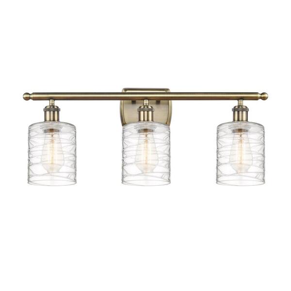 Innovations Cobbleskill 26 in. 3Light Antique Brass Vanity Light with