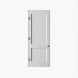 34 in. x 96 in. Right-Handed Solid Core Primed White Composite Single Prehung Interior Door Satin Nickel Hinges