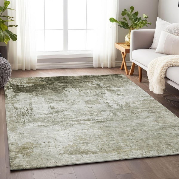 Chantille Machine Washable Indoor/Outdoor Abstract ACN1766 Taupe 9 ft. x 12 ft. Area Rug