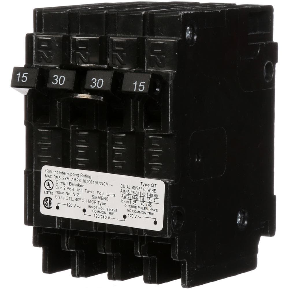 UPC 783643194960 product image for Triplex 2-Outer 15 Amp Single-Pole and 1-Inner 30 Amp Double-Pole Circuit Breake | upcitemdb.com