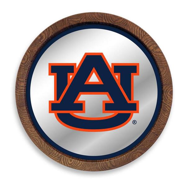 The Fan-Brand 20 in. Auburn Tigers "Faux" Barrel Top Mirrored Decorative Sign