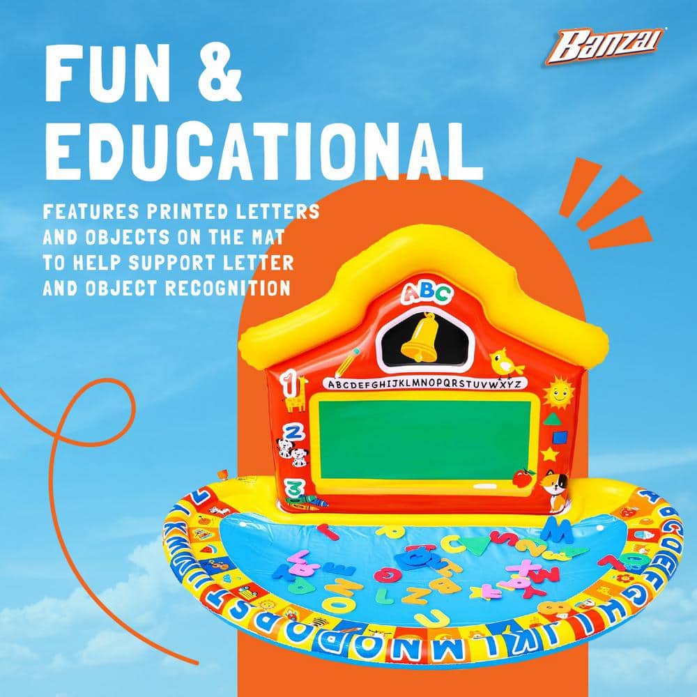 Colorful Inflatable Educational Water Play Mat with Foam Letters