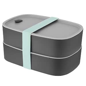 Leo Grey and Mint 3-Piece Dual Bento Box Set