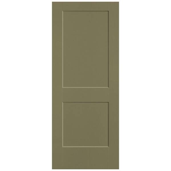 32 in. x 80 in. 2-Panel Logan Single Bore Hollow Core Truly Olive Molded Composite Interior Door Slab