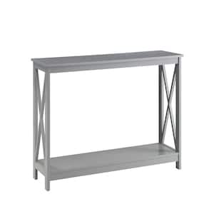 Oxford 40 in. Gray Standard Rectangle Composite Console Table with Shelves