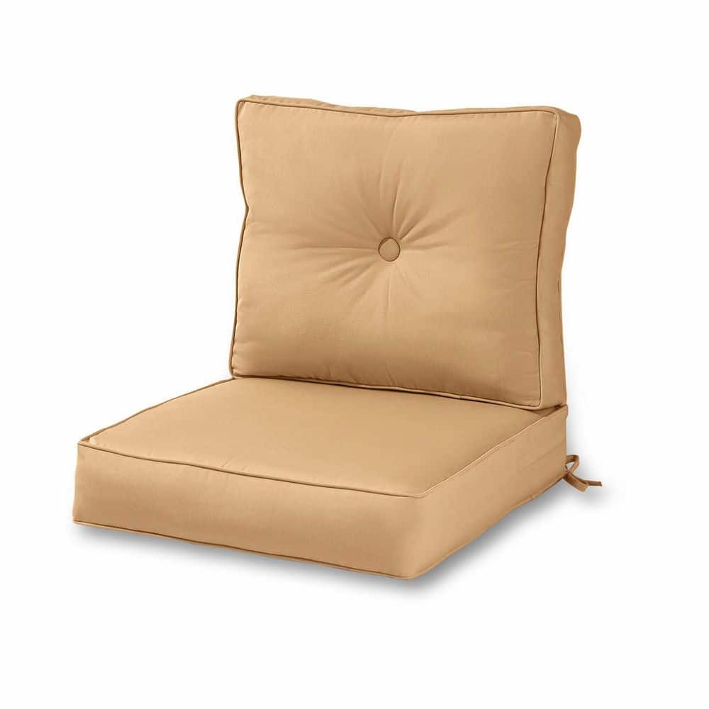 Greendale Home Fashions Sunbrella Canvas Wheat 24 in. x 24 in. 2