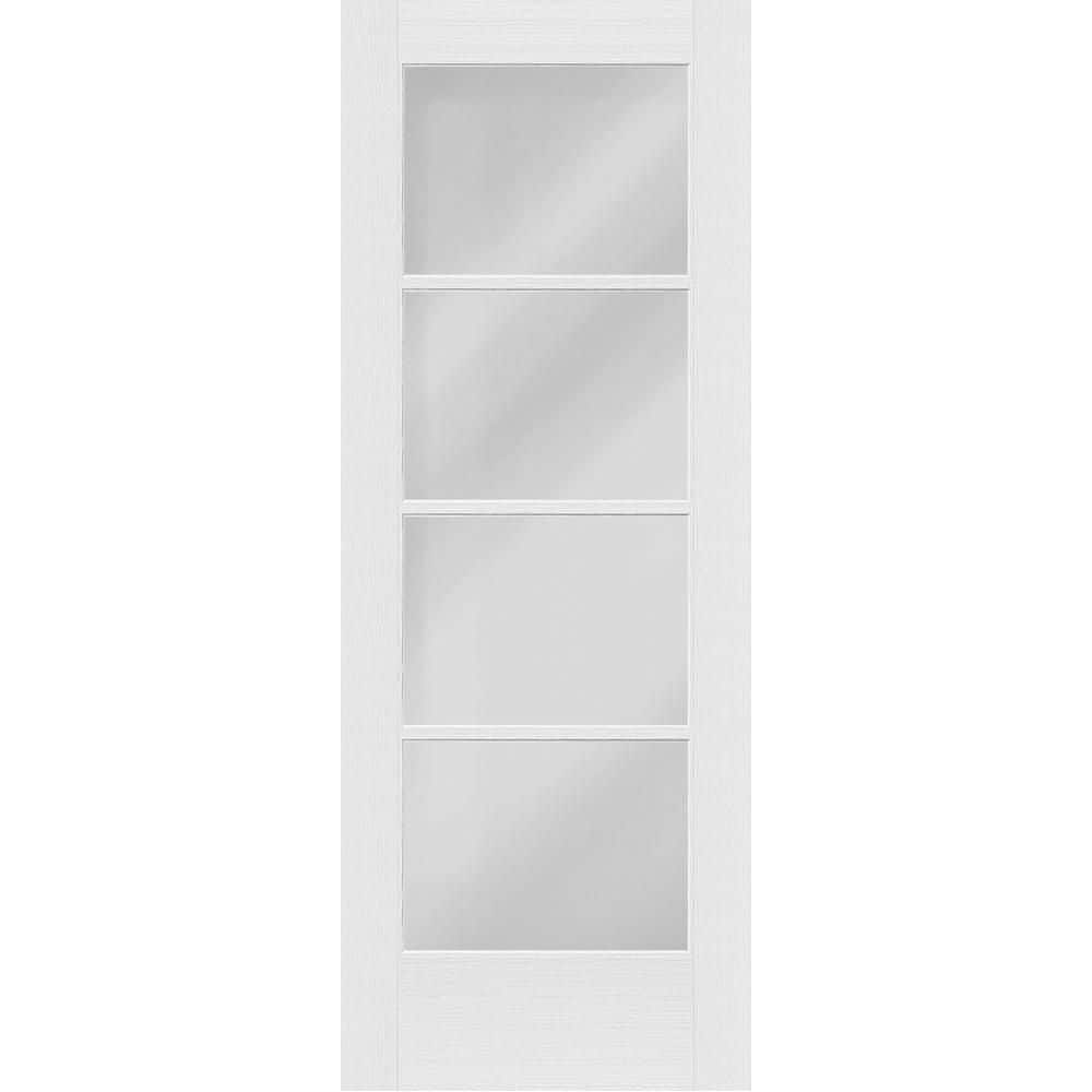 Legacy 32 in. x 96 in. Universal Handing Icon 4-Lite Modern Clear Glass Unfinished Fiberglass Front Door Slab price history on PriceWatchPro