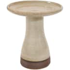 Duo-Tone Yam Glazed Ceramic Outdoor Bird Bath, UV/Frost Resistant