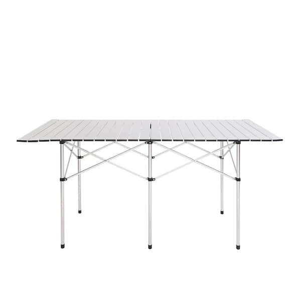 Used Aluminum Folding Table Indoor Outdoor Picnic Party Dining Camp Table US 