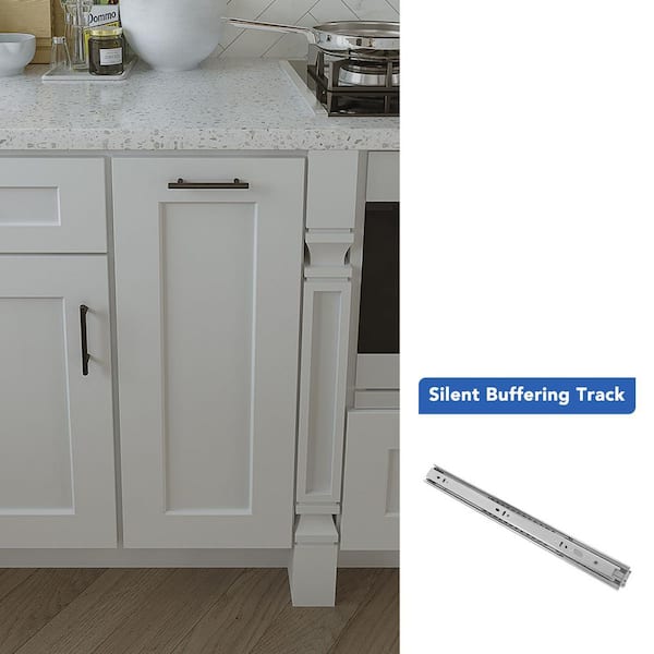 12 in. W x 24 in. D x 34.5 in. H Ready to Assemble Solid Wood Shaker Base Spice Rack Kitchen Cabinet in White
