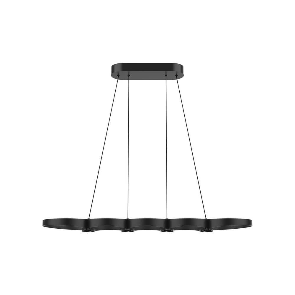 Modern Black Glass LED Indoor/Outdoor Pendant Light